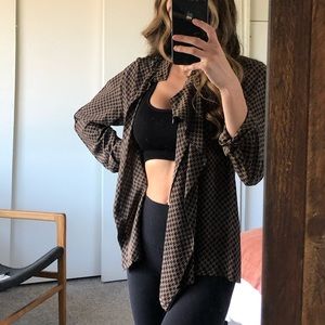 Vintage Dior Houndstooth Silk Blouse